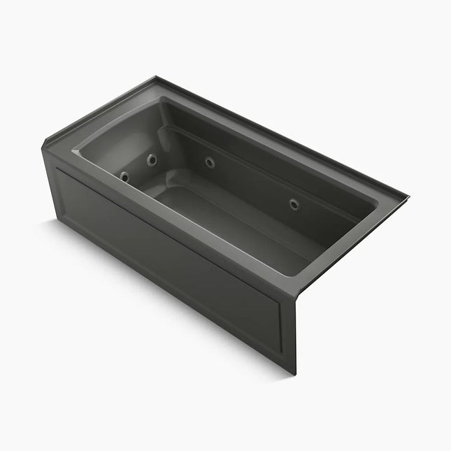 Kohler Archer 66" x 32" alcove whirlpool bath with Bask heated surface, right drain K-1949-RAW-58 - Plumbing Market