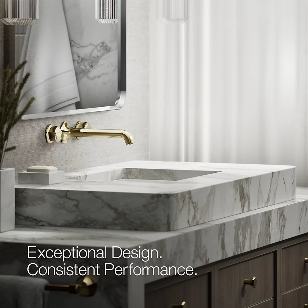 Kohler Occasion Wall-mount bathroom sink faucet Knob handle trim, 1.2 gpm K-T27013-9-AF - Plumbing Market