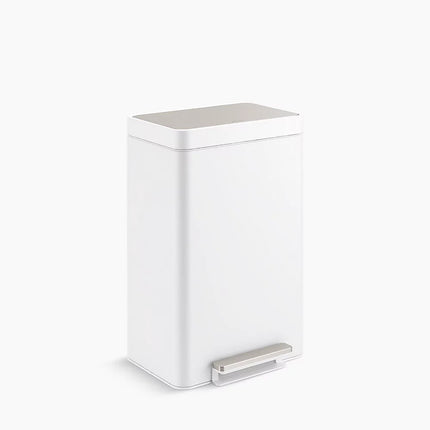 Kohler 13-gallon stainless steel step trash can K-20940-STW - Plumbing Market