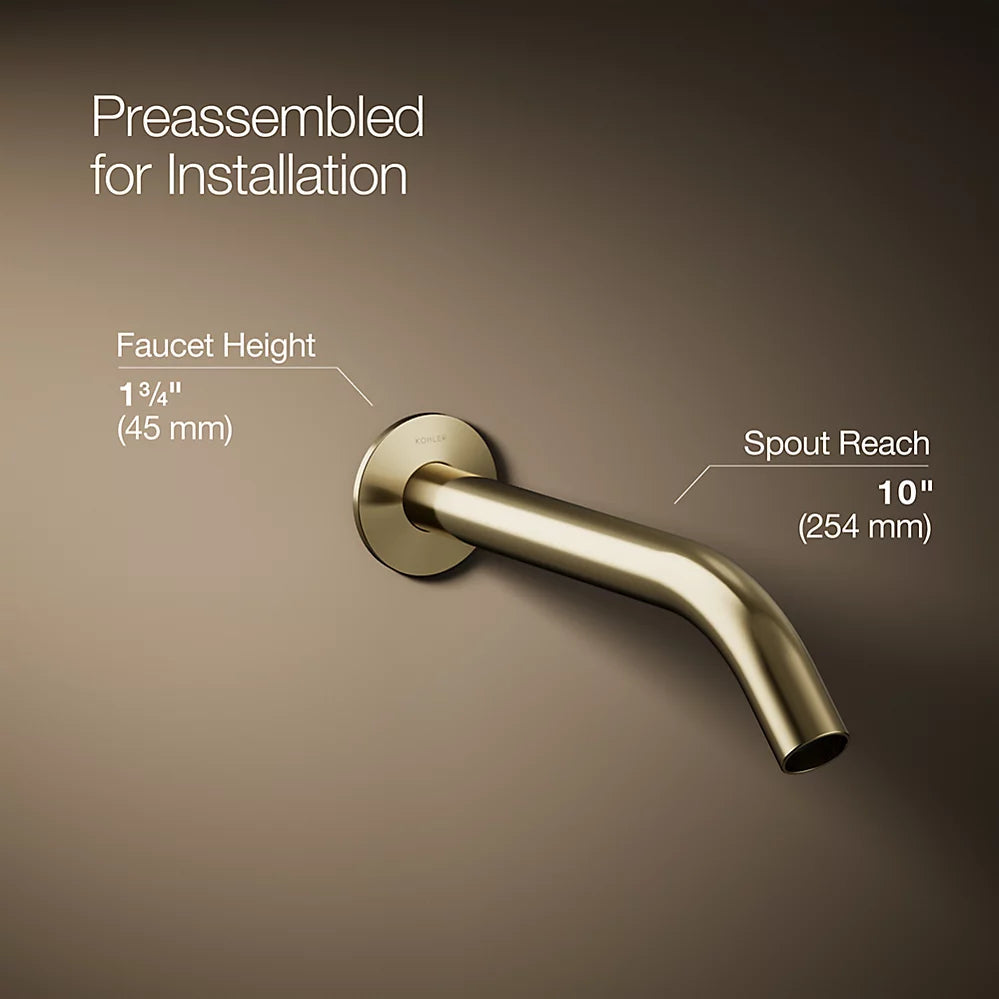 Kohler Components Wall-mount bathroom sink faucet spout with Tube design, 1.2 gpm K-T23890-AF - Plumbing Market