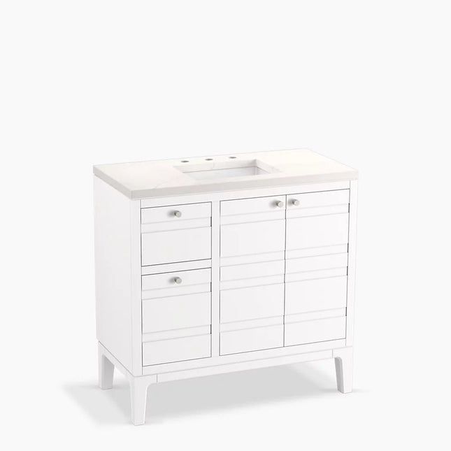Kohler Helst 36" bathroom vanity cabinet with sink and quartz top K-33526-ASB-0 - Plumbing Market