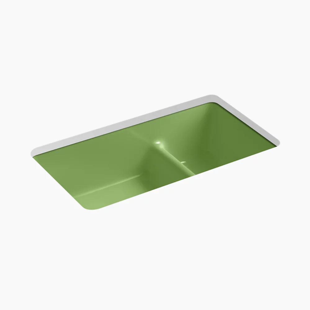 Kohler Iron/Tones Smart Divide 33" top-/undermount double-bowl kitchen sink K-6625-34 - Plumbing Market