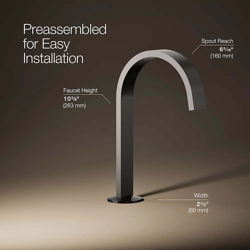 Kohler Components Bathroom sink faucet spout with Ribbon design, 1.2 gpm K-77968-TT - Plumbing Market