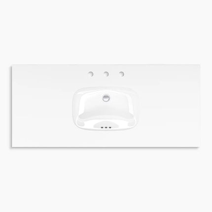 Kohler Spacity 48" wall-hung bathroom vanity cabinet with sink and quartz top K-32172-ASB-0 - Plumbing Market