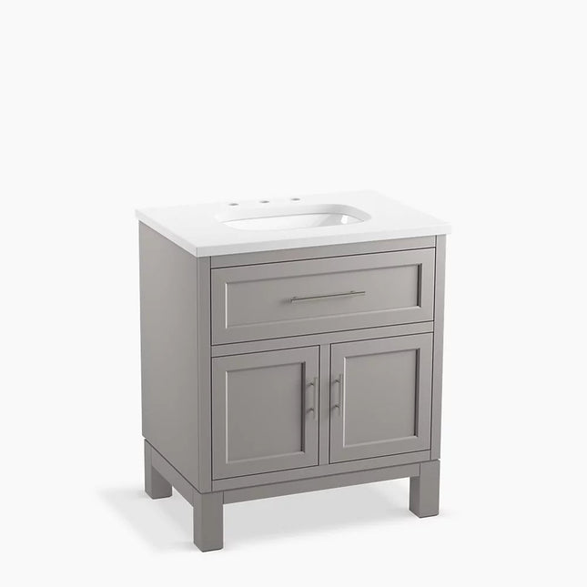 Kohler Quo 30" bathroom vanity cabinet with sink and quartz top K-28380-ASB-1WT - Plumbing Market