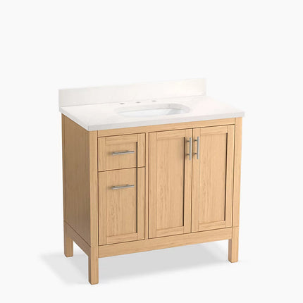 Kohler Hadron 36" bathroom vanity cabinet with sink and quartz top K-39605-ASB-WEK - Plumbing Market