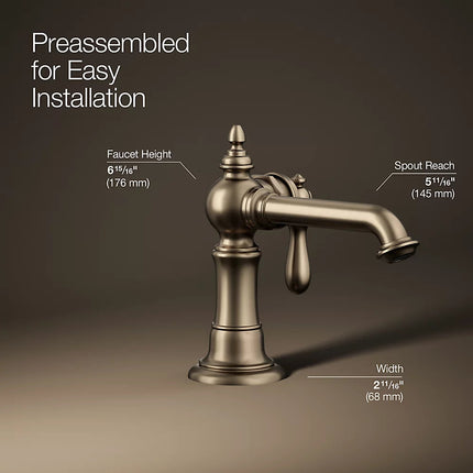 Kohler Artifacts Single-handle bathroom sink faucet, 1.2 gpm K-72762-9M-BV - Plumbing Market