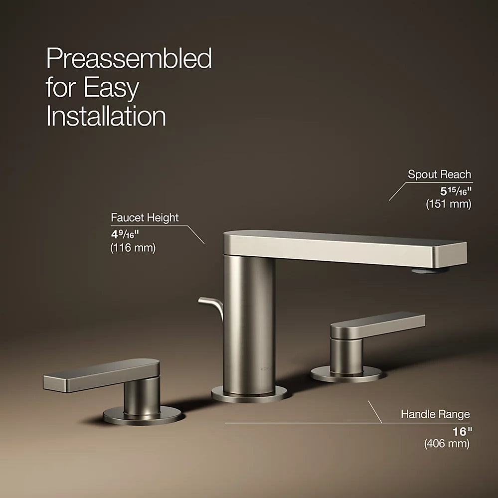 Kohler Composed Widespread bathroom sink faucet with Lever handles, 1.2 gpm K-73060-4-BN - Plumbing Market