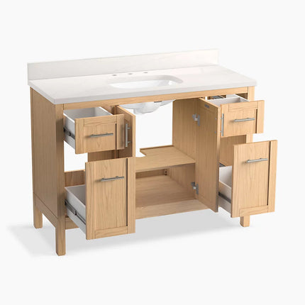 Kohler Hadron 48" bathroom vanity cabinet with sink and quartz top K-39606-ASB-WEK - Plumbing Market