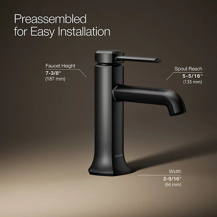 Kohler Occasion Single-handle bathroom sink faucet, 0.5 gpm K-27000-4N-BL - Plumbing Market