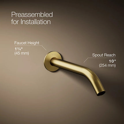 Kohler Components Wall-mount bathroom sink faucet spout with Tube design, 1.2 gpm K-T23890-2MB - Plumbing Market