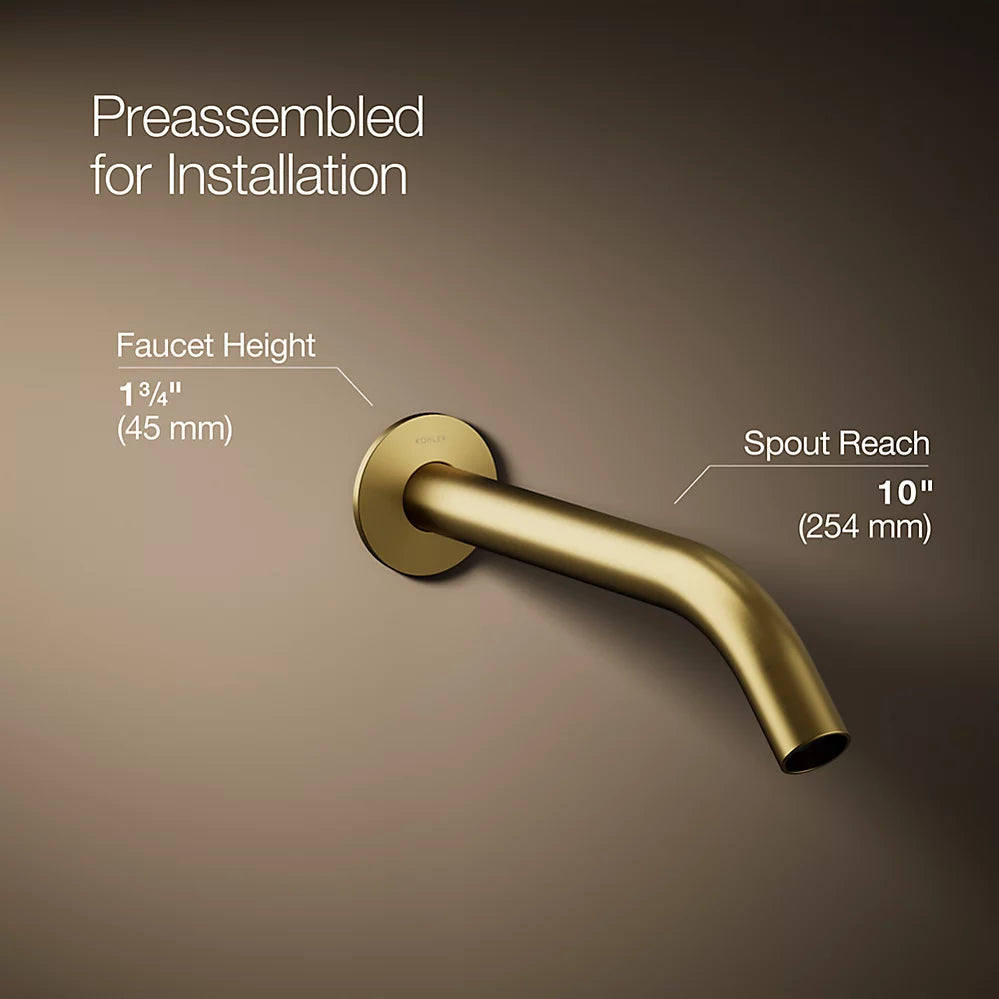Kohler Components Wall-mount bathroom sink faucet spout with Tube design, 1.2 gpm K-T23890-2MB - Plumbing Market
