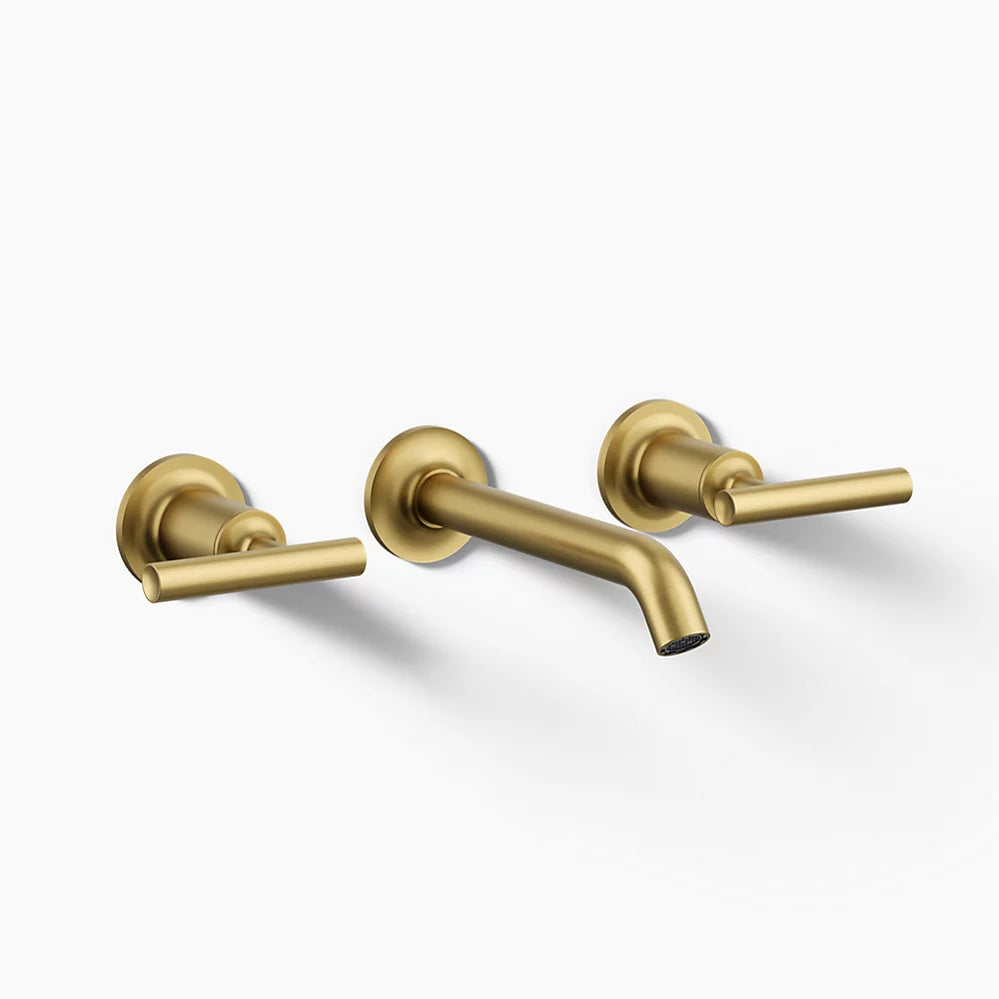 Kohler Purist Wall-mount bathroom sink faucet trim with Lever handles, 1.2 gpm K-T14413-4-2MB - Plumbing Market