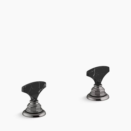 Kohler Artifacts Nero Marquina T-handle bathroom sink faucet handles K-98068-6NRO-TT - Plumbing Market