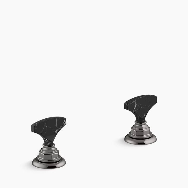 Kohler Artifacts Nero Marquina T-handle bathroom sink faucet handles K-98068-6NRO-TT - Plumbing Market