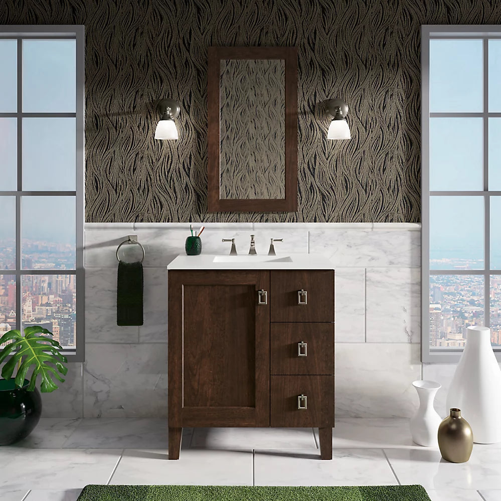 Kohler Poplin 30" bathroom vanity cabinet K-99530-LGR-1WB - Plumbing Market