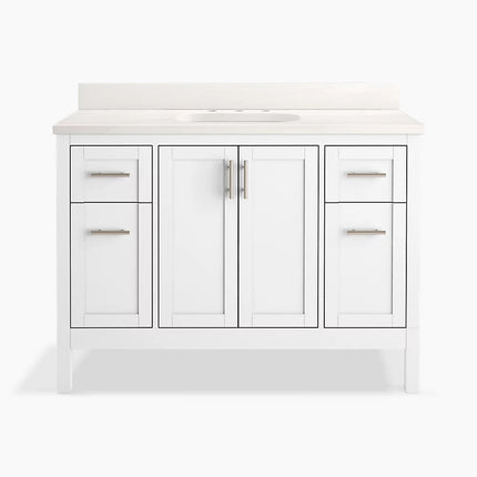 Kohler Hadron 48" bathroom vanity cabinet with sink and quartz top K-39606-ASB-0 - Plumbing Market