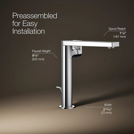 Kohler Composed Tall single-handle bathroom sink faucet with Lever handle, 1.2 gpm K-73168-4-CP - Plumbing Market