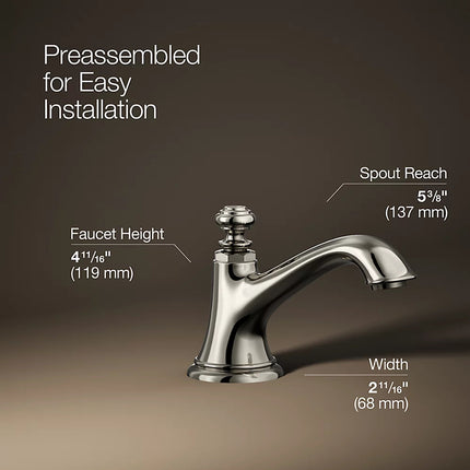 Kohler Artifacts with Bell design Bathroom sink faucet spout with Bell design, 1.2 gpm K-72759-SN - Plumbing Market