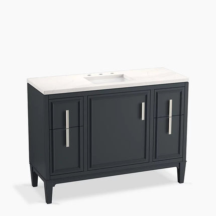 Kohler Southerk 48" bathroom vanity cabinet with sink and quartz top K-33546-ASB-1WX - Plumbing Market