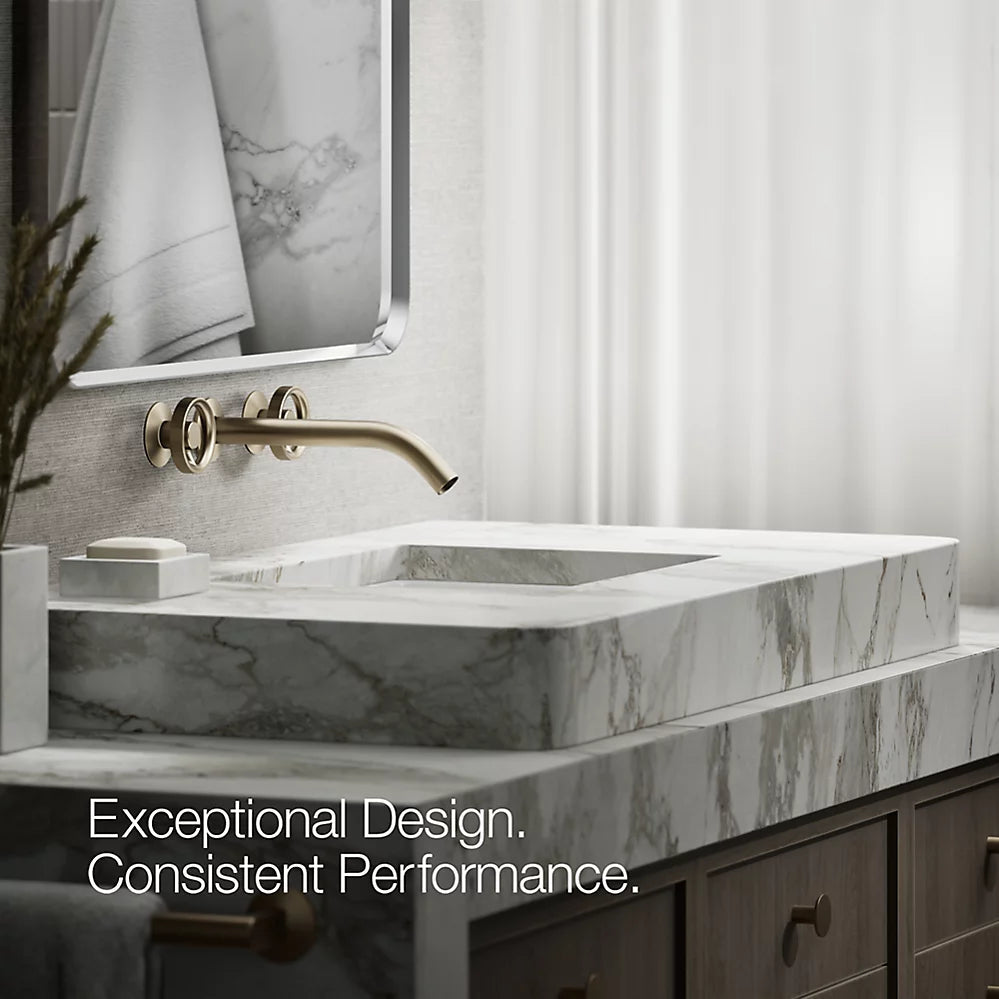 Kohler Components Wall-mount bathroom sink faucet Industrial handle trim K-T77981-9-BV - Plumbing Market