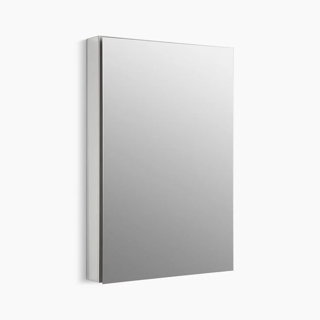 Kohler Catalan 24-1/8" W x 36-1/8" H aluminum single-door medicine cabinet with 107 degree hinge K-2936-PG-SAA - Plumbing Market