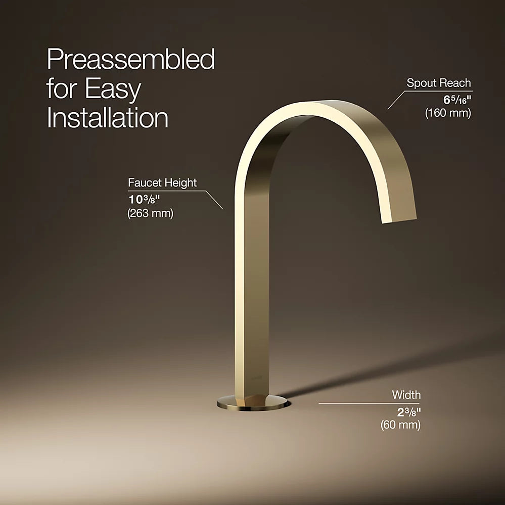 Kohler Components Bathroom sink faucet spout with Ribbon design, 1.2 gpm K-77968-AF - Plumbing Market