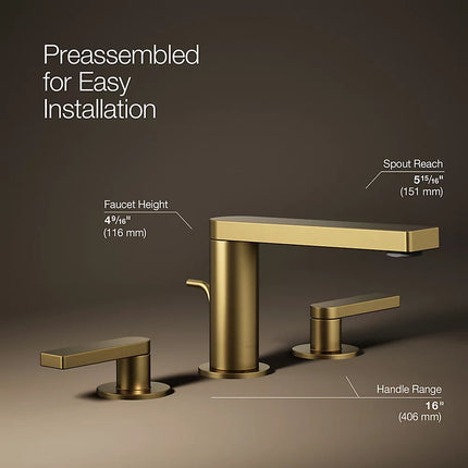 Kohler Composed Widespread bathroom sink faucet with Lever handles, 1.2 gpm K-73060-4-2MB - Plumbing Market