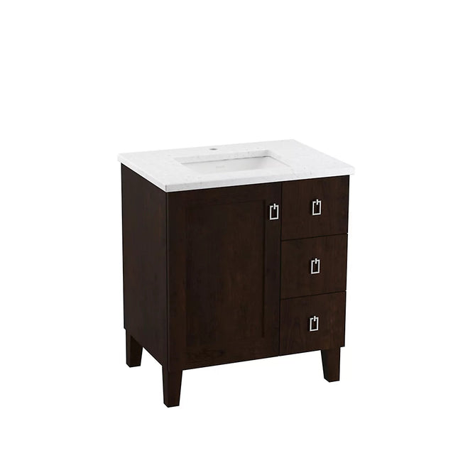 Kohler Poplin 30" bathroom vanity cabinet K-99530-LGR-1WB - Plumbing Market
