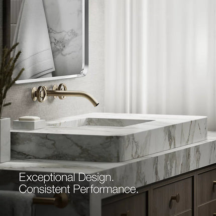 Kohler Components Wall-mount bathroom sink faucet Industrial handle trim K-T77981-9-BV - Plumbing Market