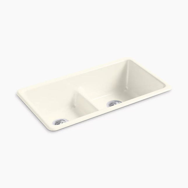 Kohler Iron/Tones Smart Divide 33" top-/undermount double-bowl kitchen sink K-5312-96 - Plumbing Market