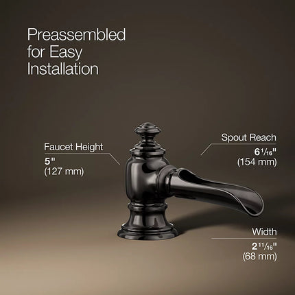 Kohler Artifacts with Flume design Bathroom sink faucet spout with Flume design, 1.2 gpm K-72761-TT - Plumbing Market