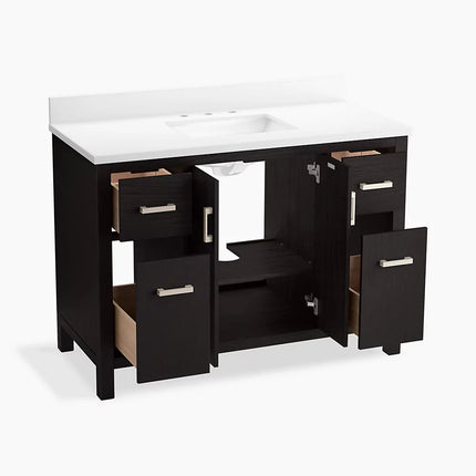 Kohler Kresla 48" bathroom vanity cabinet with sink and quartz top K-40640-BD1-BWK - Plumbing Market