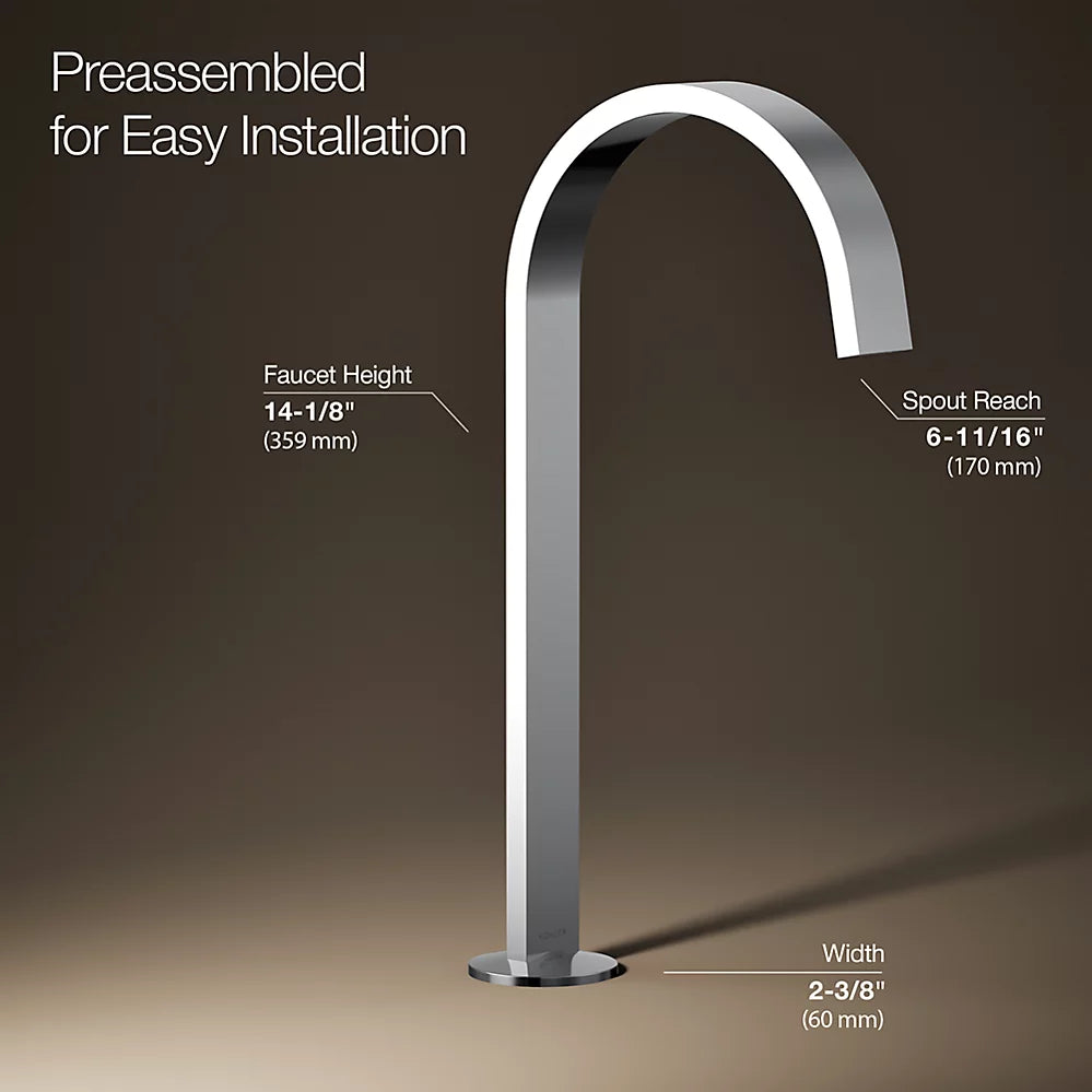 Kohler Components Bathroom sink faucet spout with Ribbon design, 1.2 gpm K-77966-CP - Plumbing Market