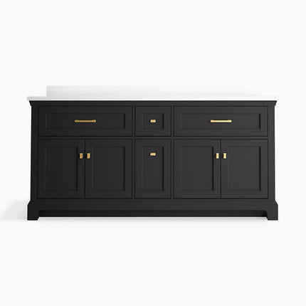 Kohler Charlemont 72" bathroom vanity cabinet with sinks and quartz top K-29264-BD1-DWG - Plumbing Market