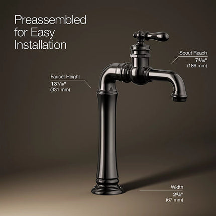 Kohler Artifacts Gentleman's Single-handle bathroom sink faucet, 1.2 gpm K-72763-9M-TT - Plumbing Market