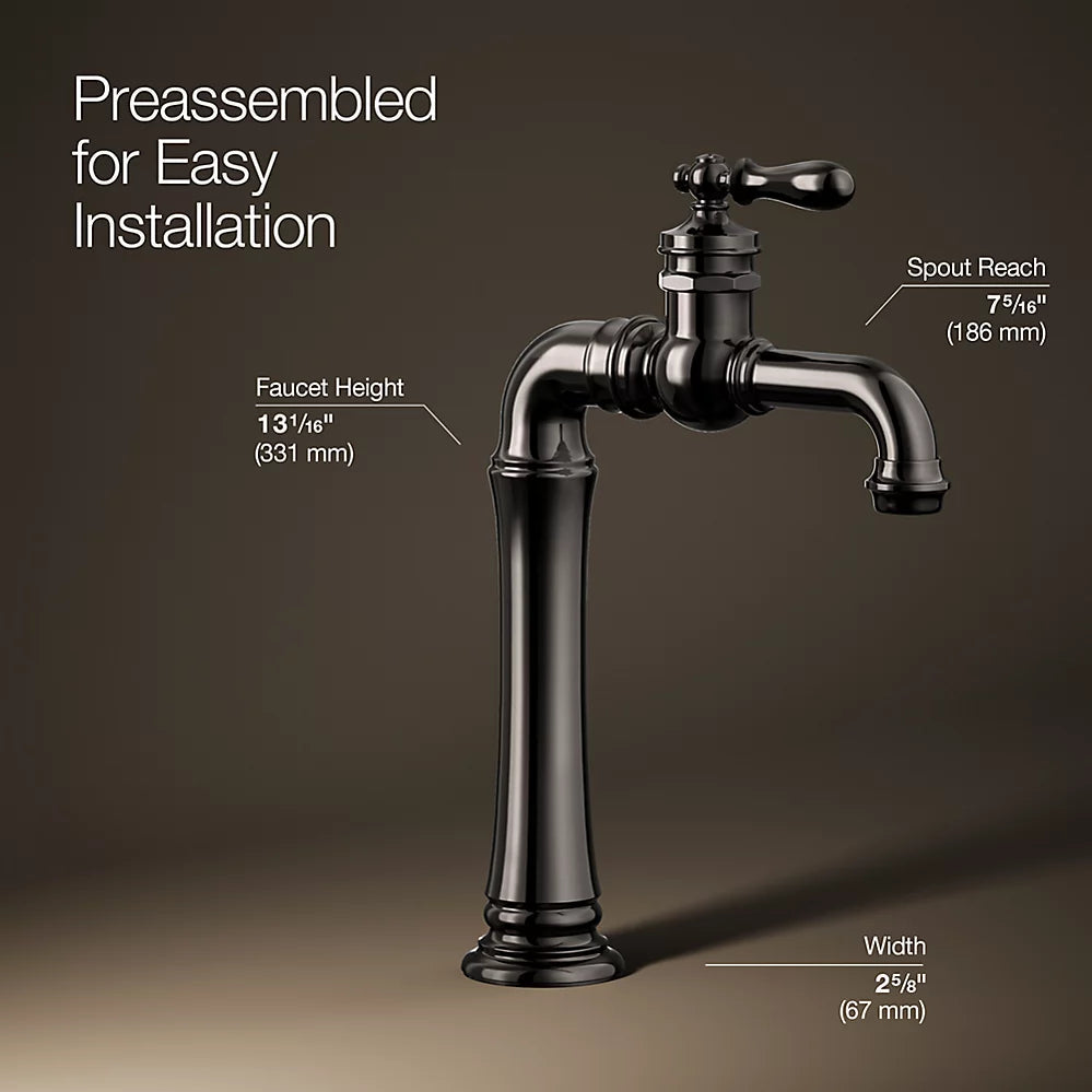 Kohler Artifacts Gentleman's Single-handle bathroom sink faucet, 1.2 gpm K-72763-9M-TT - Plumbing Market