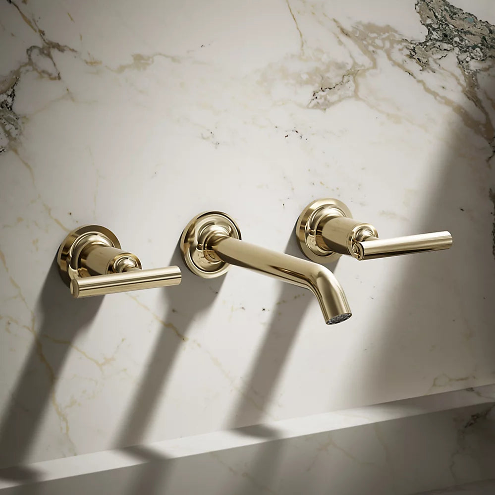 Kohler Purist Wall-mount bathroom sink faucet trim with Lever handles, 1.2 gpm K-T14413-4-AF - Plumbing Market