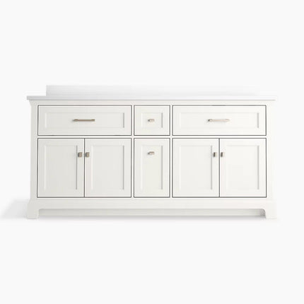Kohler Charlemont 72" bathroom vanity cabinet with sinks and quartz top K-29264-BD1-0 - Plumbing Market