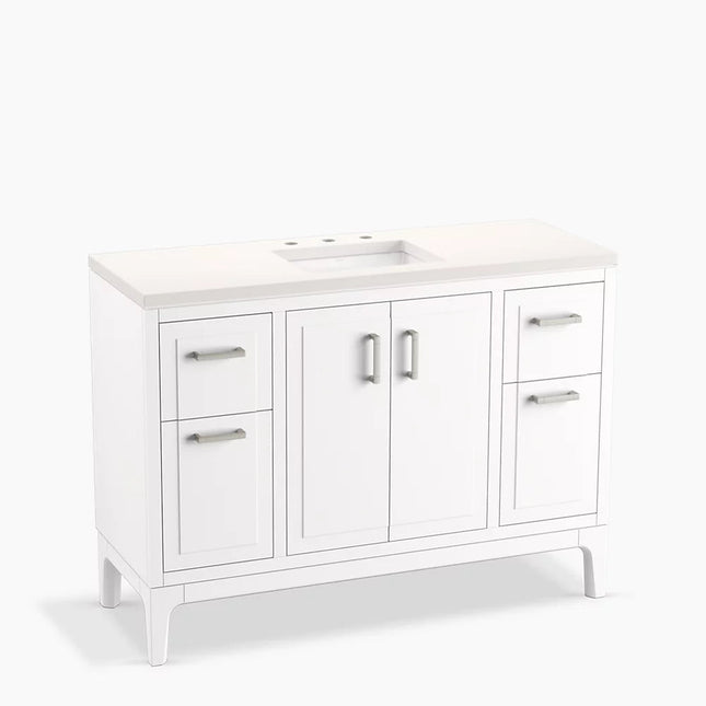 Kohler Seer 48" bathroom vanity cabinet with sink and quartz top K-33554-ASB-0 - Plumbing Market