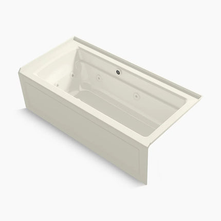 Kohler Archer 66" x 32" alcove Heated BubbleMassage air bath and whirlpool, right drain K-1949-XGHRA-96 - Plumbing Market