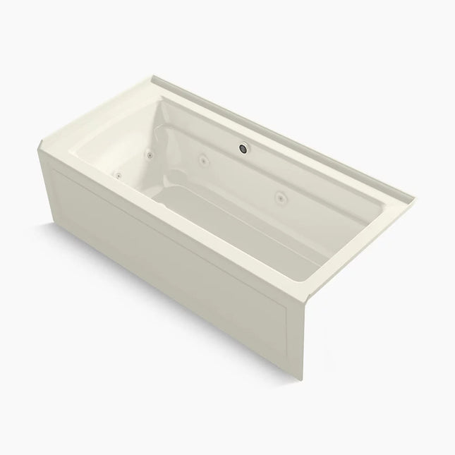 Kohler Archer 66" x 32" alcove Heated BubbleMassage air bath and whirlpool, right drain K-1949-XGHRA-96 - Plumbing Market