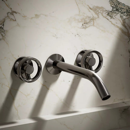 Kohler Components Wall-mount bathroom sink faucet Industrial handle trim K-T77981-9-TT - Plumbing Market