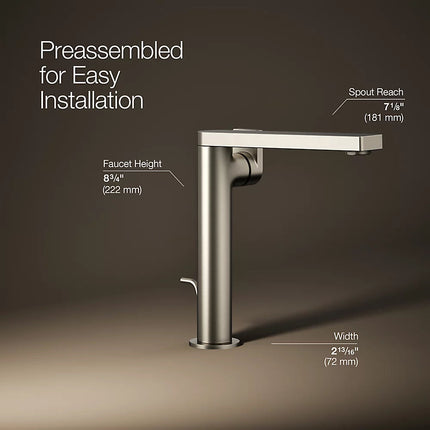 Kohler Composed Tall single-handle bathroom sink faucet with Lever handle, 1.2 gpm K-73168-4-BN - Plumbing Market