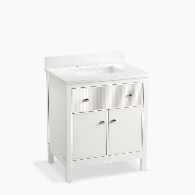 Kohler Malin by Studio McGee 30" bathroom vanity cabinet with sink and quartz top K-35019-0 - Plumbing Market
