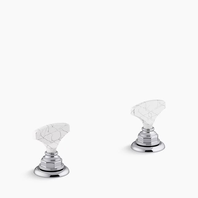 Kohler Artifacts Howlite T-handle bathroom sink faucet handles K-98068-6HWL-CP - Plumbing Market