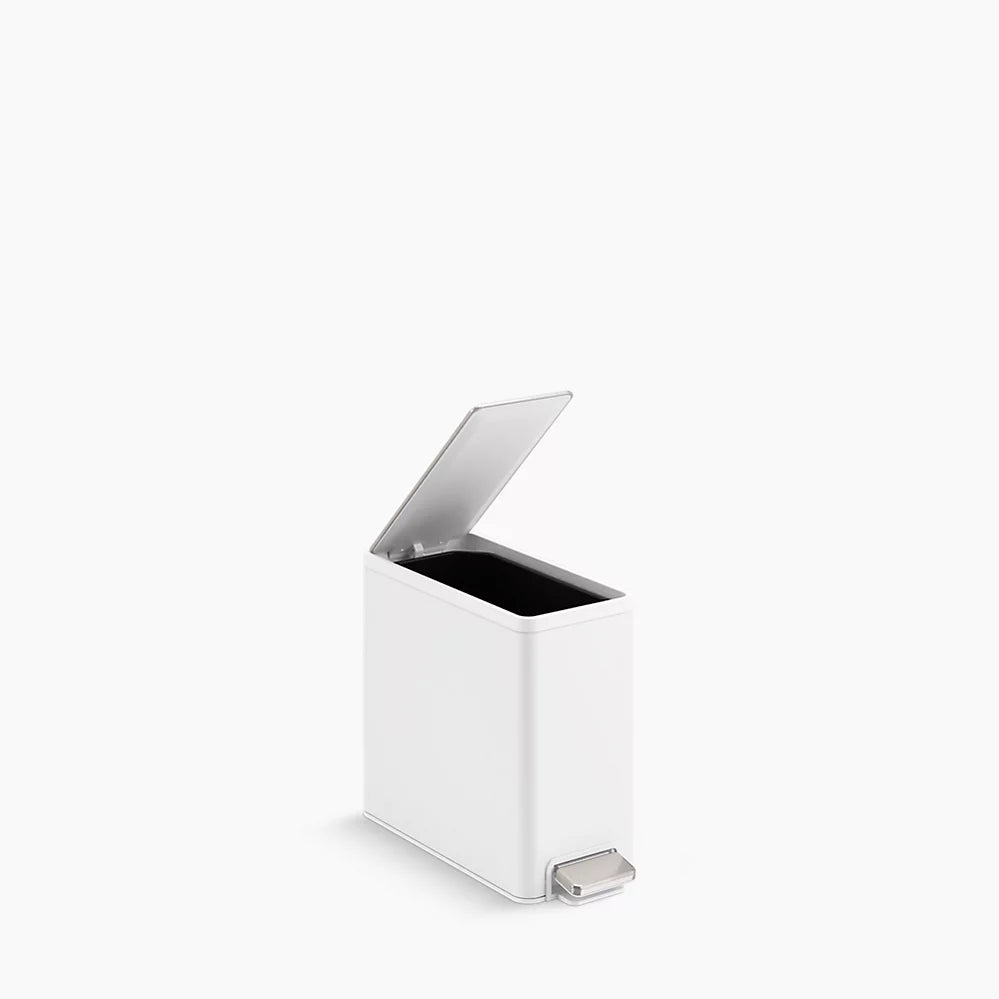 Kohler 2.5-gallon slim step trash can K-20957-STW - Plumbing Market
