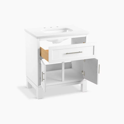 Kohler Quo 30" bathroom vanity cabinet with sink and quartz top K-28380-ASB-0 - Plumbing Market