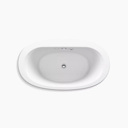 Kohler Sunstruck 60-1/2" x 34-1/2" freestanding Heated BubbleMassage air bath with Bask heated surface and straight shroud K-24008-GHW-0 - Plumbing Market
