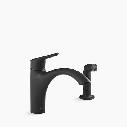Kohler Rival Single-handle kitchen sink faucet with side sprayer K-30471-BL - Plumbing Market